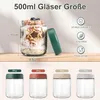 Overnight Oats Gläser mit Deckel, 500ml Einmachgläser mit Produktbild-Vorschau 2