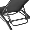 A close-up view of the metal frame and fabric of a reclining chair. Náhled obrázku produktu