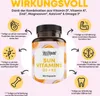 A product shot of a supplement bottle surrounded by icons and text describing its benefits. Produktbild-Vorschau