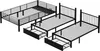 A disassembled metal bunk bed frame with drawers shown against a white background. Anteprima dell’immagine prodotto