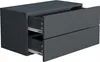 A dark gray wall-mounted drawer unit with two drawers partially open, displayed against a white background. Produktbild-Vorschau