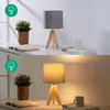 EDISHINE Lampe de chevet Bois Lot de 2, Trépied Lampe de Voir les images du produit 4
