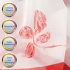 A close-up of a sheer fabric with a rose pattern, featuring marketing badges on the left side. Produktbild-Vorschau