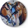 Wanduhr - Rund - Glasuhr - Pferd Tier Bindung - 40x40cm - Produktbild-Vorschau 1