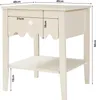 Nachttisch 'Luspoo' mit Schublade 50 x 40 x 40 cm Cremeweiß Produktbild-Vorschau 4
