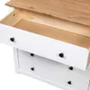 A close-up view of a white chest of drawers with one drawer partially open, revealing the wooden interior and top. Náhľad obrázku produktu
