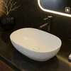 Aufsatzwaschbecken aus Keramik, oval, weiß, groß, glänzend, Produktbild-Vorschau 5