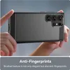 Hands holding a smartphone with a protective case, showcasing its back and camera module. Produktbild-Vorschau