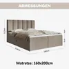 MOTIVENA Santiago Boxspringbett 160x200 Beige Samt (Jasmine Produktbild-Vorschau 7