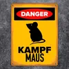 Danger Kampf Maus Metallschild XXL in 28x38 cm mit Maus Produktbild-Vorschau 2