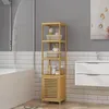 WOLTU Standregal Badregal Bambus Holzregal mit 5 Produktbild-Vorschau 5