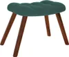 A single dark green velvet ottoman with wooden legs, shown from a slightly elevated angle against a white background. Náhľad obrázku produktu
