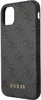 A close-up, side view of a phone case with a repeating pattern and the brand name. Voir les images du produit