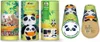 A set of cylindrical packaging for a sewing kit, featuring a panda design and images of children sewing. Náhled obrázku produktu