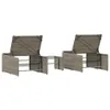 The Living Store Sonnenliegen 2 Stk. mit Tisch Grau Poly Produktbild-Vorschau 9