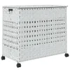 vidaXL Wäschekorb mit Rollen Weiß 66x35x60 cm Rattan Produktbild-Vorschau 6