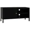 TV-Schrank Schwarz 90x30x44 cm Stahl und Glas Produktbild-Vorschau 1
