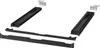 A set of black and gray washing machine accessories, including two long trays and two mounting brackets, arranged on a white background. Voir les images du produit