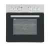 A front view of a stainless steel and black oven against a white background. Produktbild-Vorschau
