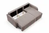 A sectional sofa is shown from a top-down perspective against a white background. The sofa is partially opened, revealing storage space underneath. Produktbild-Vorschau