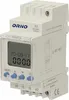 A digital time programmer device mounted on a DIN rail. Náhled obrázku produktu