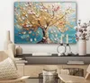 MuchoWow® - Leinwandbilder - Baum - Blau - Gold - Abstrakt Produktbild-Vorschau 7