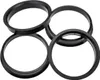 Four black rings are arranged in a scattered pattern on a white background. Produktbild-Vorschau