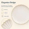 6er-Set Premium Porzellan Speiseteller Ø26 cm – Elegantes Wellendesign mit edlem Goldrand Produktbild-Vorschau