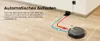 A robotic vacuum cleaner is shown returning to its charging station. Arrows indicate the path it takes, and text explains the automatic charging feature. Náhled obrázku produktu