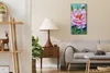 Küche Wohnzimmer Wand Leinwand Uhr 30x60 Gemälde Blumen Produktbild-Vorschau 3