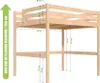 Hochbett aus holz Sylvia 160x200 schräger Leiter - Grau Produktbild-Vorschau 8