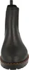 A black chelsea boot is shown from the back. Produktbild-Vorschau