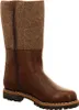 A single brown leather and felt boot is shown against a white background. Produktbild-Vorschau