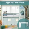 Homestyle4u Hochbett 90x200 Kinder Weiß Rutsche Set mit Produktbild-Vorschau 3
