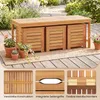 COSTWAY Gartenbank Holz mit 3 Aufbewahrungsboxen, Holzbank Produktbild-Vorschau 8