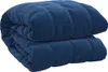 A folded blue weighted blanket on a white background. Produktbild-Vorschau