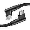 Schnellladekabel Nylon USB-C zu USB-C Ladekabel 90° Produktbild-Vorschau 1