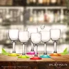 PLATINUX Schnapsgläser mit Stiel bunt aus Glas 4cl Set Produktbild-Vorschau 2