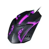 A black gaming mouse with purple LED lighting, shown from a diagonal angle against a white background. Produktbild-Vorschau
