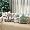 Set di 4 cuscini natalizi con renne 45x45cm bianco grigio Anteprima dell’immagine prodotto 4
