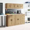 vidaXL Garagen-Wandschrank Artisan-Eiche Holzwerkstoff Produktbild-Vorschau 4