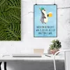 Mr. & Mrs. Panda Bild Pinguin Bier DIN A5 - Eisblau - Produktbild-Vorschau 2