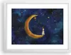 Gerahmtes Poster - Weißer Rahmen - Mädchen auf der Mond - Produktbild-Vorschau 1