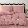 Komplet pościeli Różowa krata 140x200 cm + poszewka 70x80 Podgląd zdjęcia produktu 8