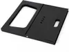 A black foldable travel grill is shown on a white background. Voir les images du produit