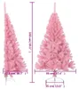 vidaXL Sztuczna pół choinka ze stojakiem Różowa 150 cm PVC Podgląd zdjęcia produktu 7
