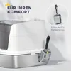 Arenero para gatos de acero inoxidable con tapa y paleta. Vista previa de la imagen del producto 7
