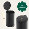 CASABEL Poubelle Cuisine 50L - 100% Acier Inoxydable, Voir les images du produit 4