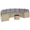 The Living Store Gartensofa mit Tisch und Kissen Halbrund Produktbild-Vorschau 3