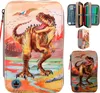 Dino World 12381 3-Fach Federtasche LED Khakibraun Produktbild-Vorschau 1